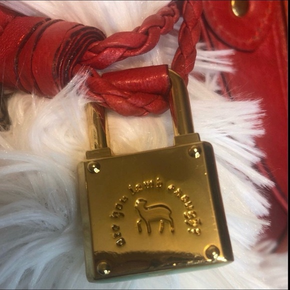 L.A.M.B. Red & Orange Alston Saddle Y2K White Era Handbag - Picture 9 of 16